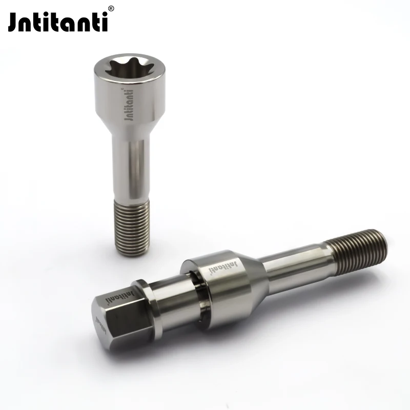 Jntitanti Torx Socket Thinner Head Conical Seat Gr.5 Titanium Wheel Bolt M14x1.5 for Ferrari Wheel Locking