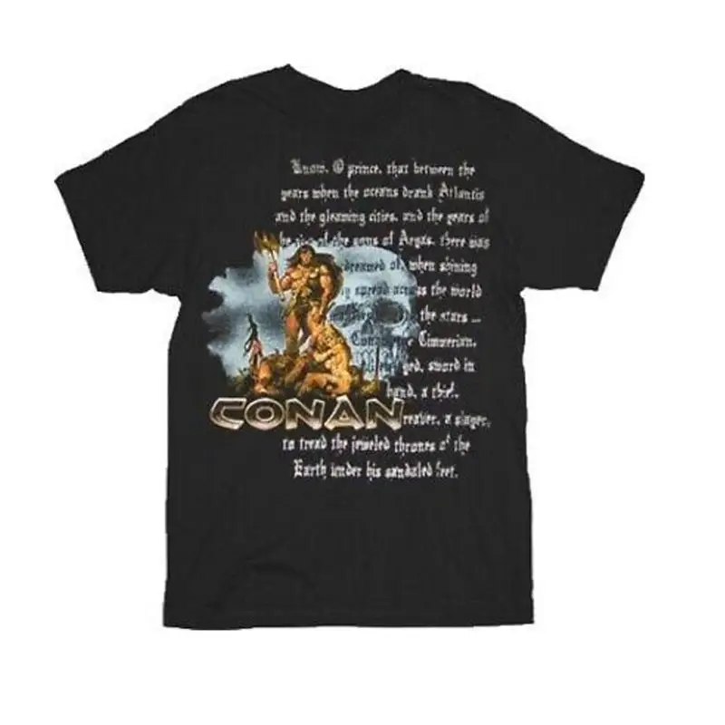 Adult Unisex Frazetta Conan The Barbarian Robert Howard Text T-shirt