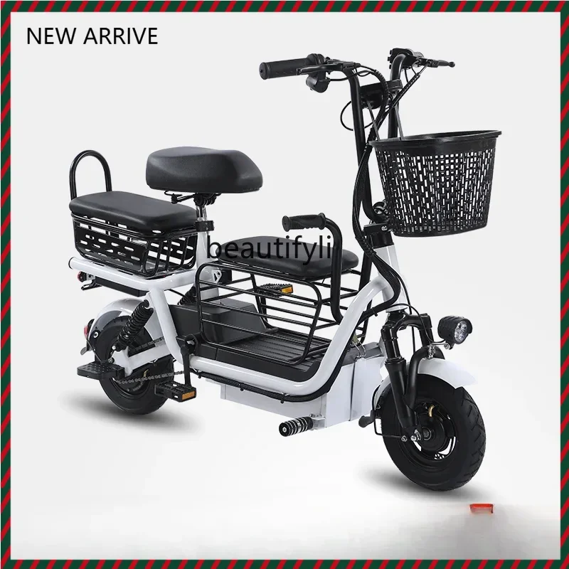 

ss newElectric Bicycle Folding Parent-Child Commuter Women's Adult Three-Seat Scooter with Children