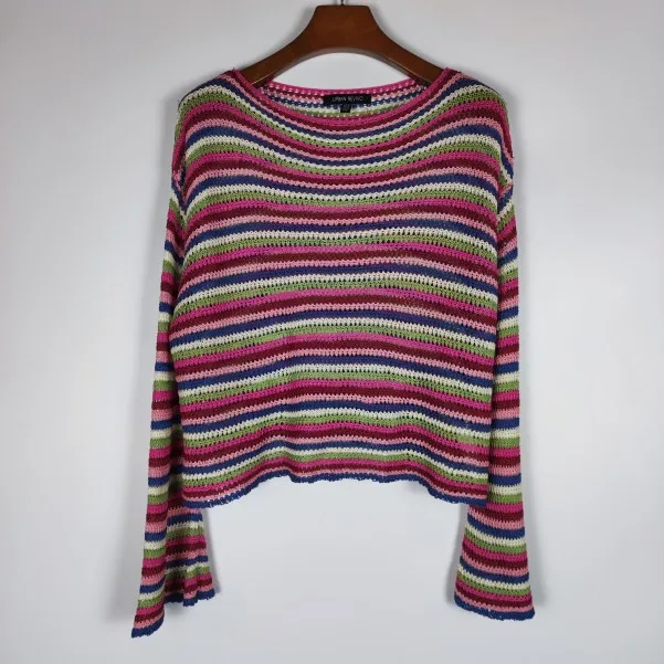 سترة كلاسيكية طويلة محبوكة من أور تي فيون مصنوعة يدويًا مفرغة من الكروشيه غير منتظمة على شكل قرد مستديرة رفيعة #4