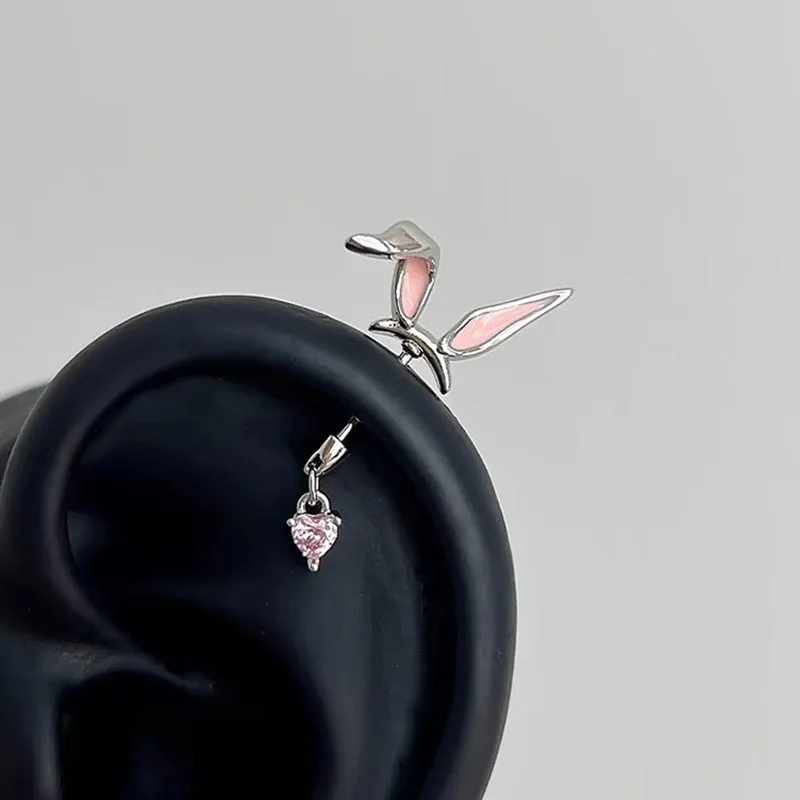 1 قطعة الفولاذ المقاوم للصدأ لطيف القط قلادة الزنمة اللولب بار مسمار الغضروف الأذن الثقب مجوهرات للجسم للنساء القوطي اكسسوارات الحفلات #5