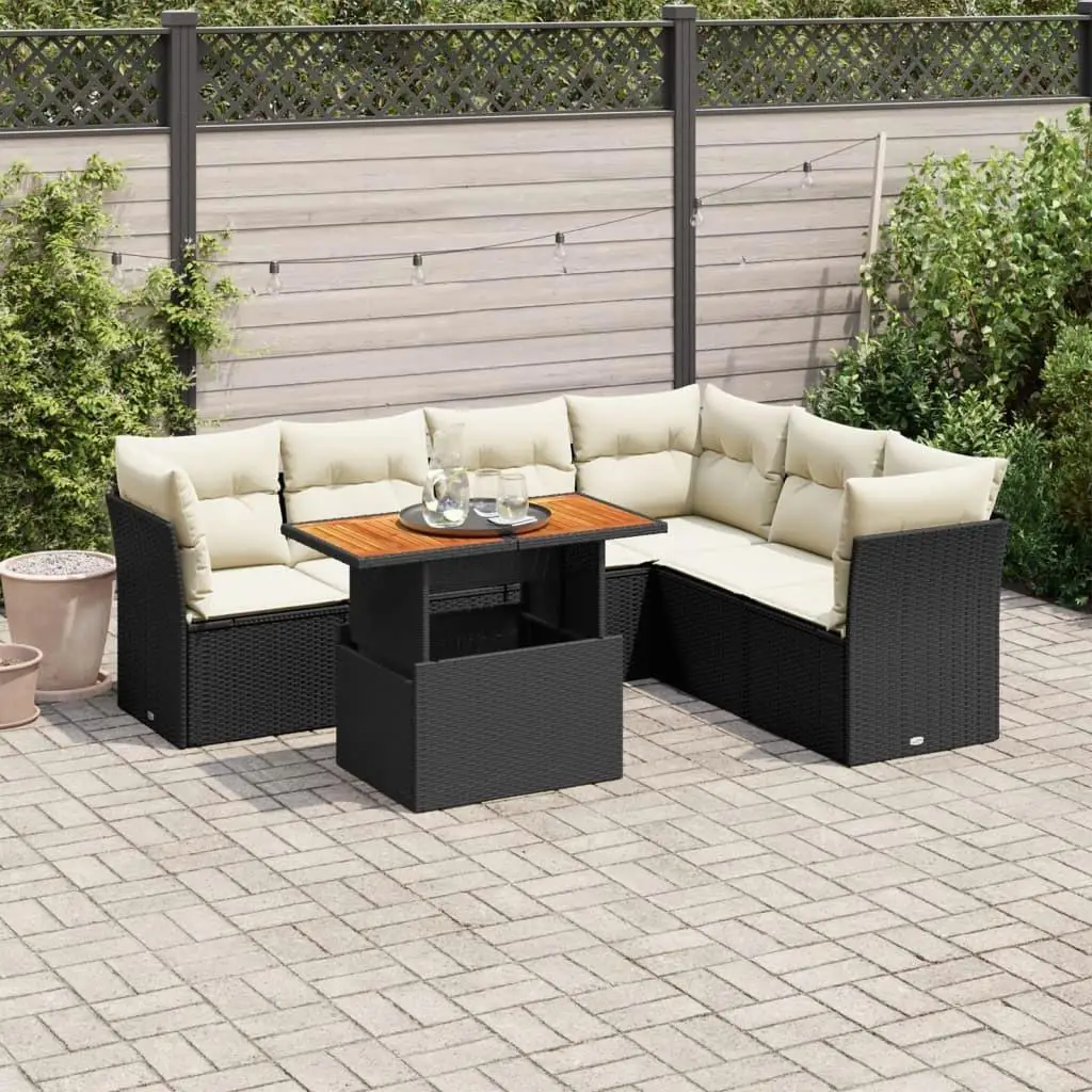 

Stylish Black and Cream White Garden Sofa Set Outdoor Furniture Comfortable Seating Modern Design