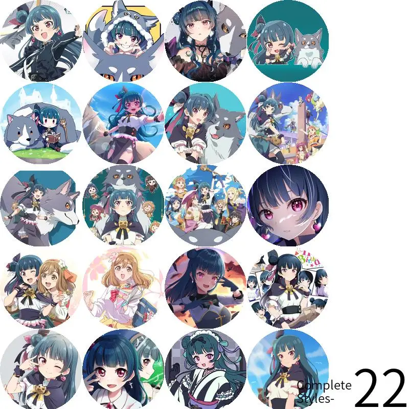 Soft Button Badge Broche, Genjitsu No Yohane, Anime Character Game, Periféricos âncora, Cosplay Pupil, Fandom Jóias