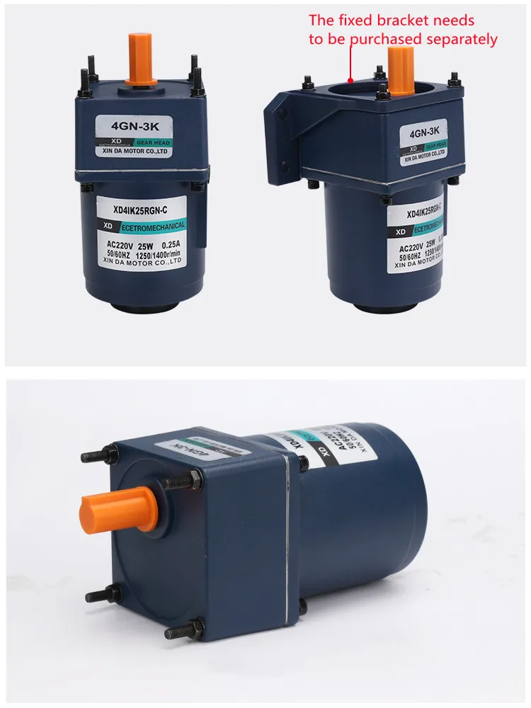 4IK25RGN-C AC 220V 25W Single Phase gear Geared AC motor with CW/CCW Adjustable Speed Controller Unit Asynchronous motor