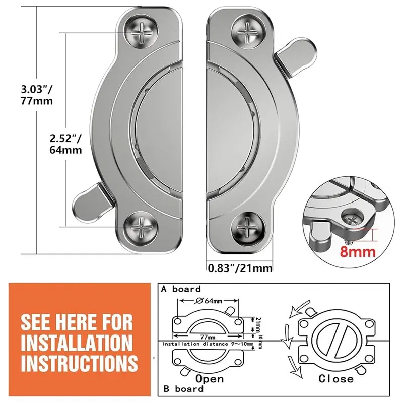 DT19 Heavy Duty Table Buckle Connectors, 4 Pack Table Leaf Locks and Latches for Extension Dining Table