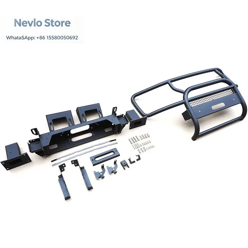 High Quality Steel Alloy Clean Bull Bar Guard Black Exterior for Land Rover Defender Front Bumper with Winch Bracket 2020-2025