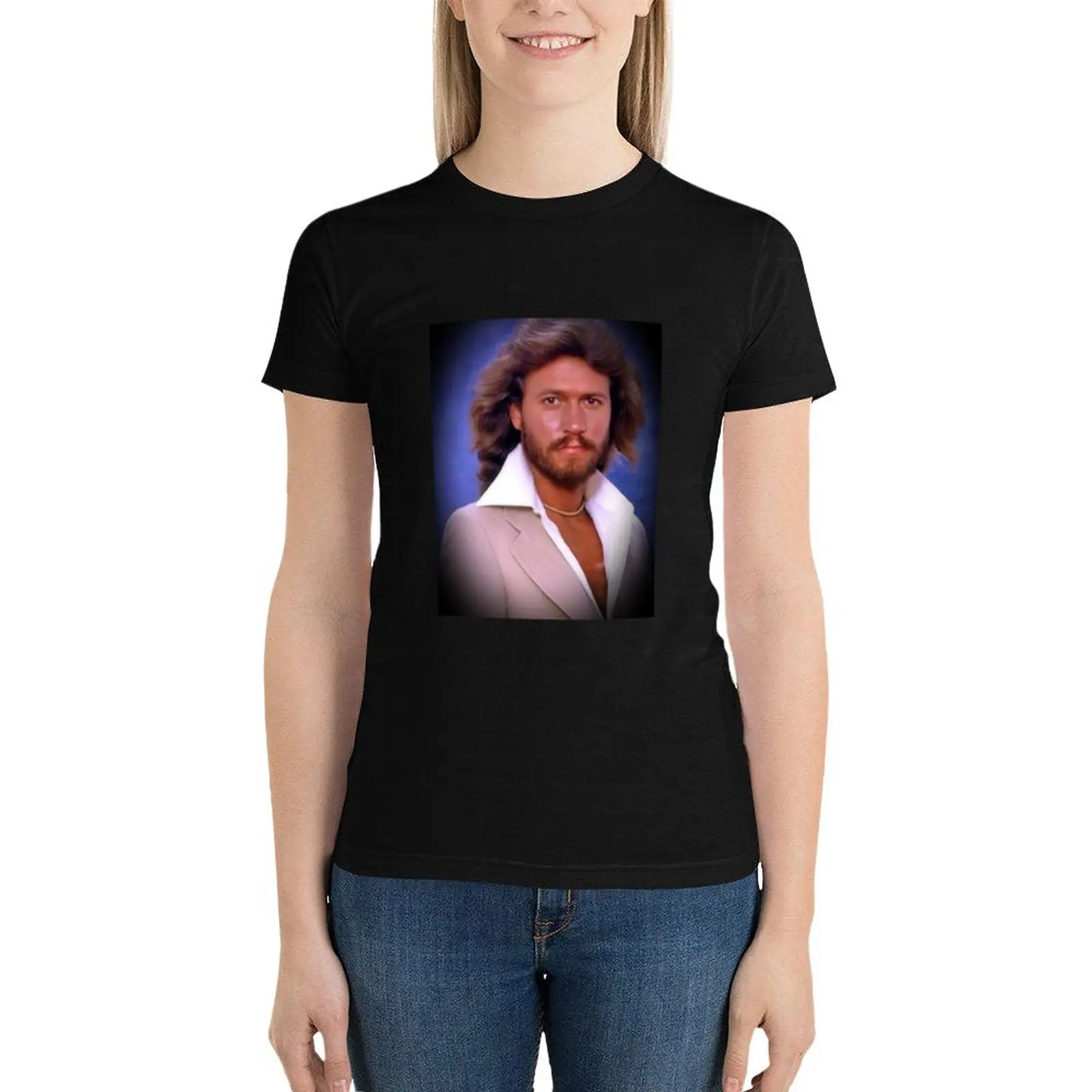 

Barry Gibb T-Shirt kawaii clothes summer top korean Women's clothes