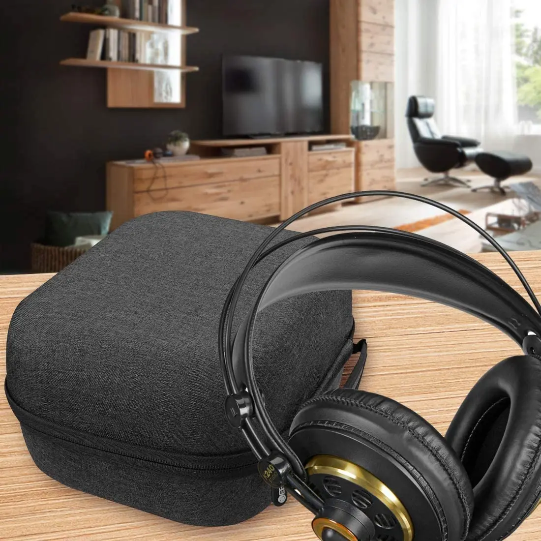 AKG ヘッドフォンとアクセサリー Geekria ヘッドフォンケースポーチ AKG K340、K240、K242、K271、K272