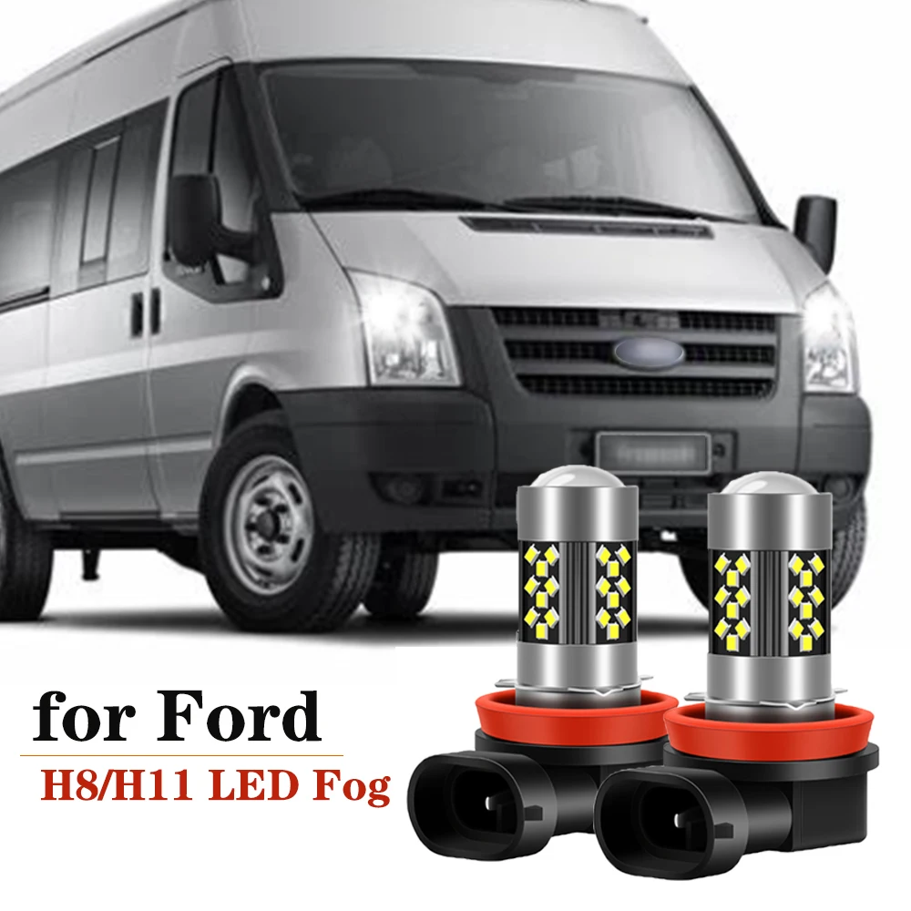 

2pcs 2400LM For Ford Transit Connect 2010 2011 2012 2013 2014 2015 2016 2017 LED H8 H11 Fog Light Bulb Car DRL Lamp 6000K 12V