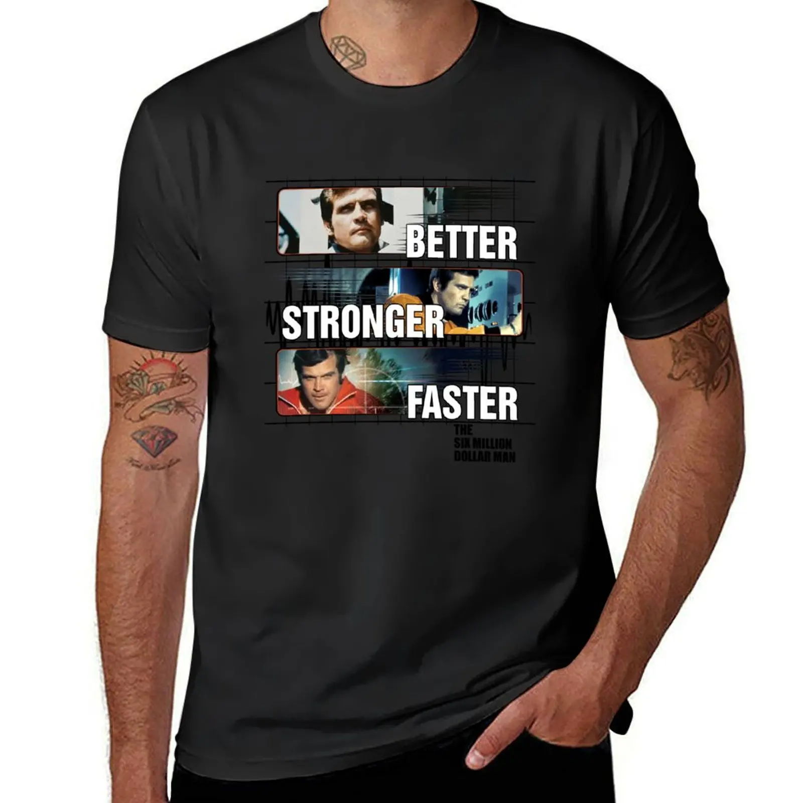 

The Six Million Dollar Man Better Stronger Fas Steve Austin Bigfoot T-Shirt customizeds sweat shirts, men