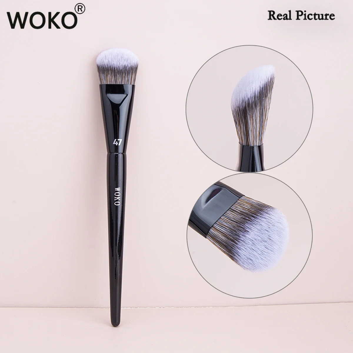 PRO 47 Foundation Brush Broom Foundation Shadow Brush Liquid Cream Blending Blush Angled Professional Makeup Brush Cosmetic Tool