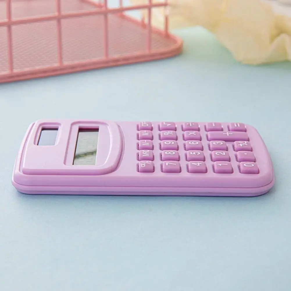 Kleiner Solar-Rechner, tragbarer Taschenrechner, niedlicher 8-stelliger LCD-elektronischer Heimbüro-Rechner für Kinder, Grundschulrechner – Detail 15