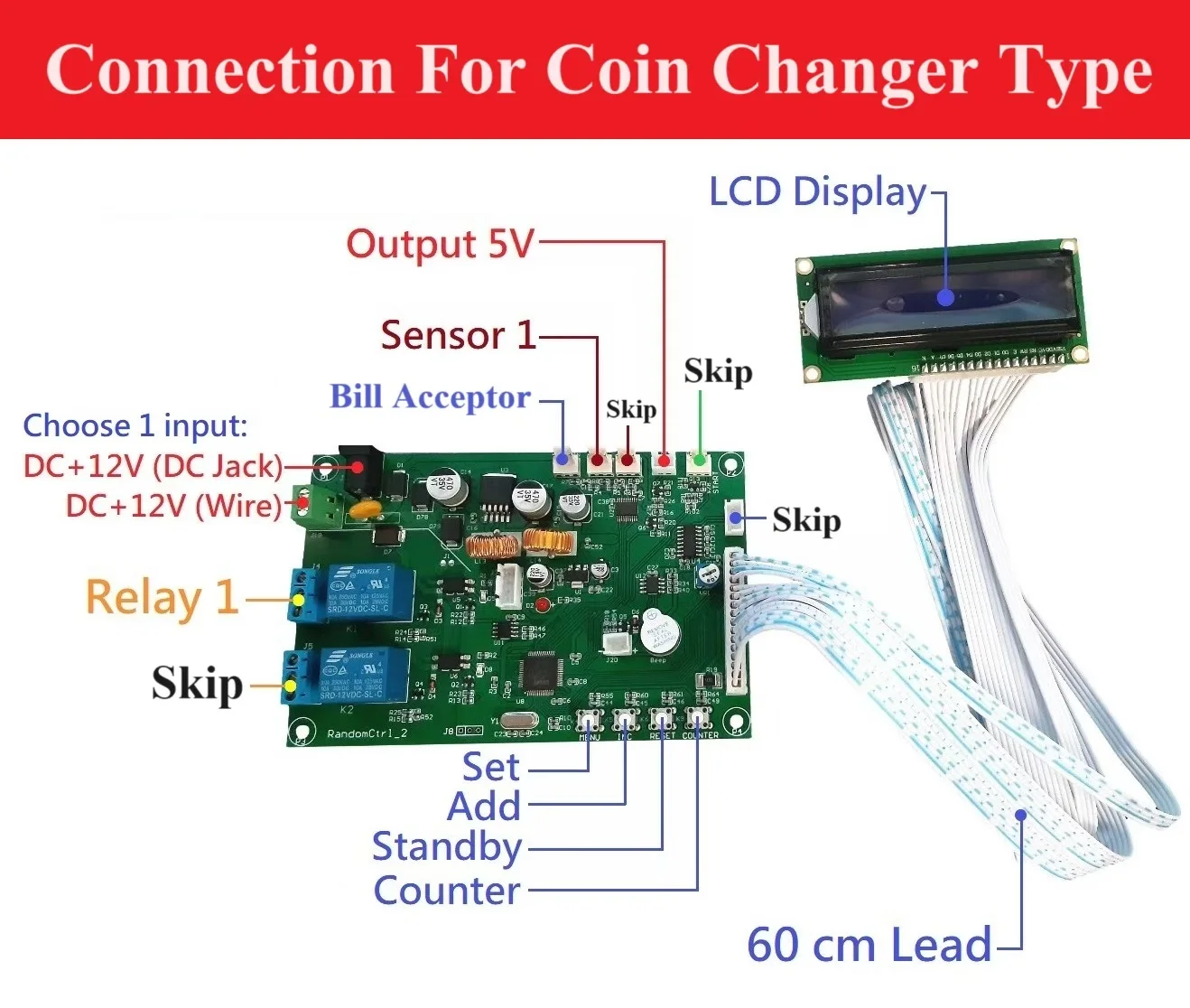 Arcade JY-146 Coin Changer Mainboard for Electronic Payment Processing Machine Board Component