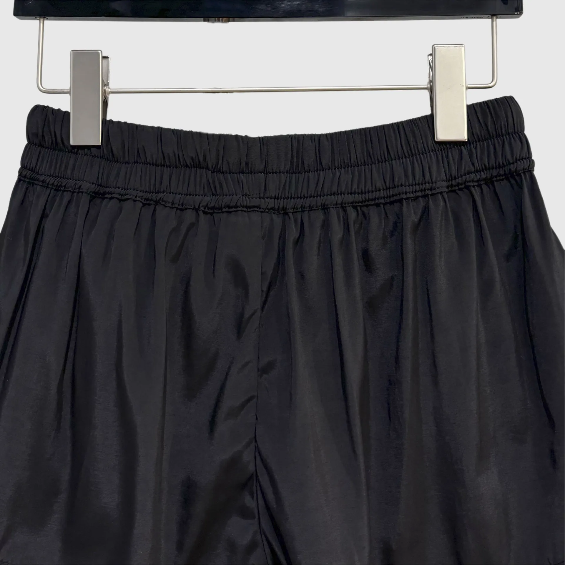 High Street Dark Style Slim Fit Pants with Slit Drawstring Shorts Women's Exlstic Waist Casual Pants Sexy Solid Color Shorts