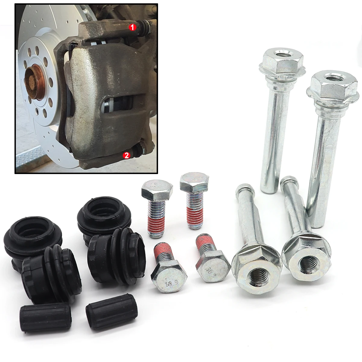 

Caliper Cylinder Slider Guide Pin For Bushing Boot Seal Kit For Mini Clubman Skoda Superb Citroen Dispatch Land Rover Discovery