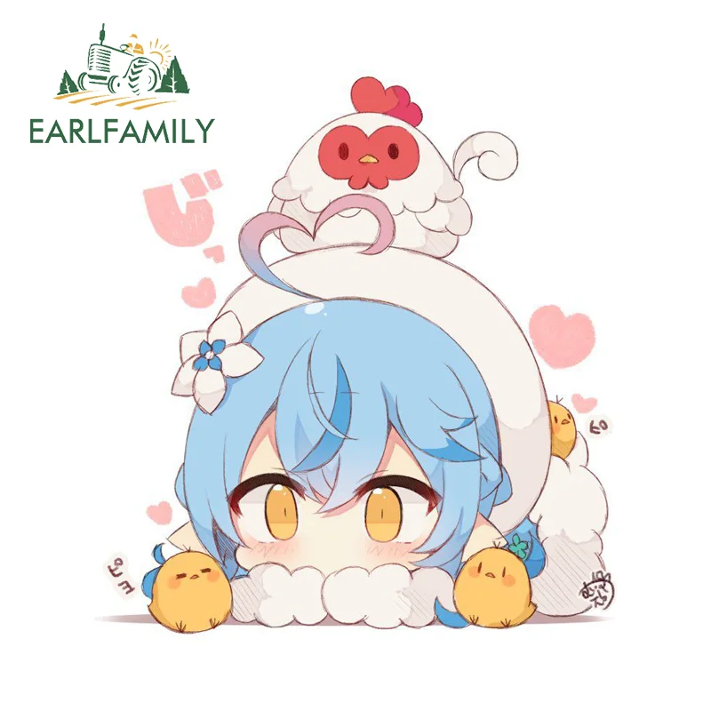EARLFAMILY Yukihana Lamy Hololive Creative Car Stickers Popular Anime Item Decal Super Graphics Vinyl DIY All Types of Vehicles