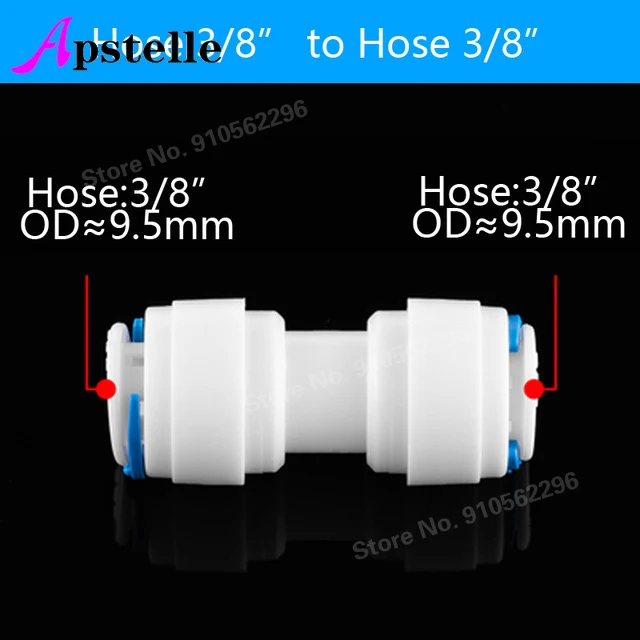 Aptelle RO konektor selang air, sambungan selang air Lurus siku silang 1/4 "3/8" kopling plastik pipa cepat konektor Osmosis terbalik