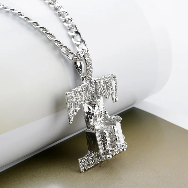 Exquisite AAA Zircon Inlaid Trendy Hip Hop Prisoner Necklace Death Prisoner Zircon Pendant Wholesale in Stock