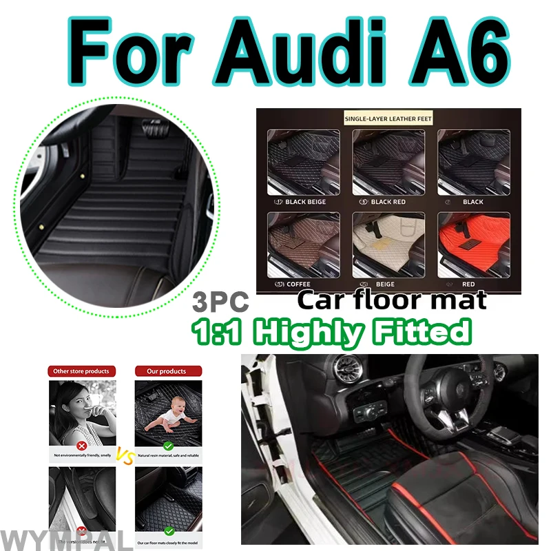 

Luxury Leather Car Floor Mats For Audi A6 C6 4F C7 4G Avant Wagon 2007~2018 Mat Anti Dirt Pad Durable Carpet Car set mats full