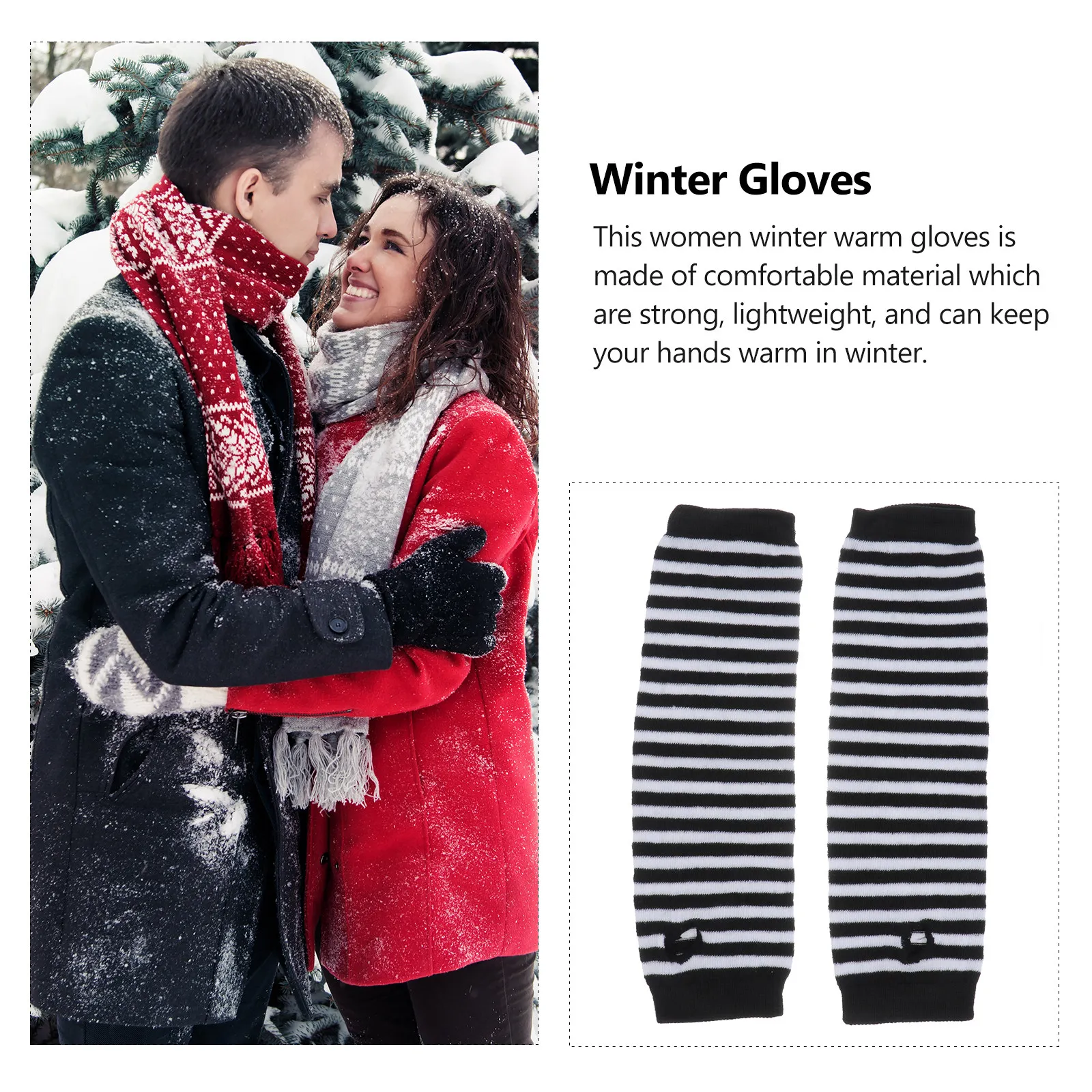Long Arm Warmers Free Size Black White Dacron Stretch Cozy Fingerless Arm Gloves Winter Warmer for Driving Texting Playing Catch