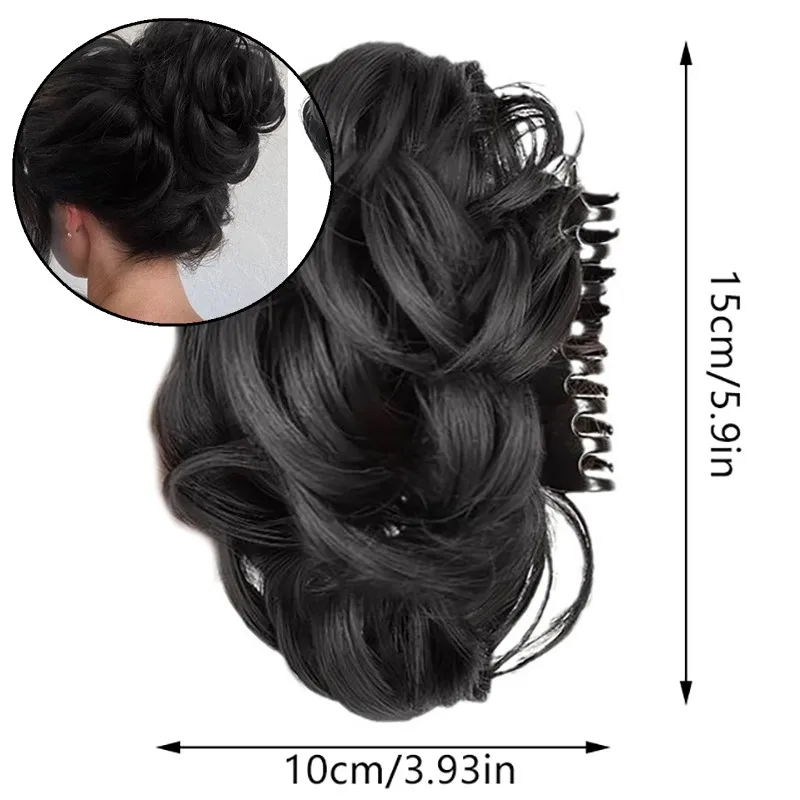 1pc Synthetic Hair Bun Hairs Clips Fluffy Curly For Women Ponytail hair Increases Claw Clip Lifelike Hairpiece Styling Tools