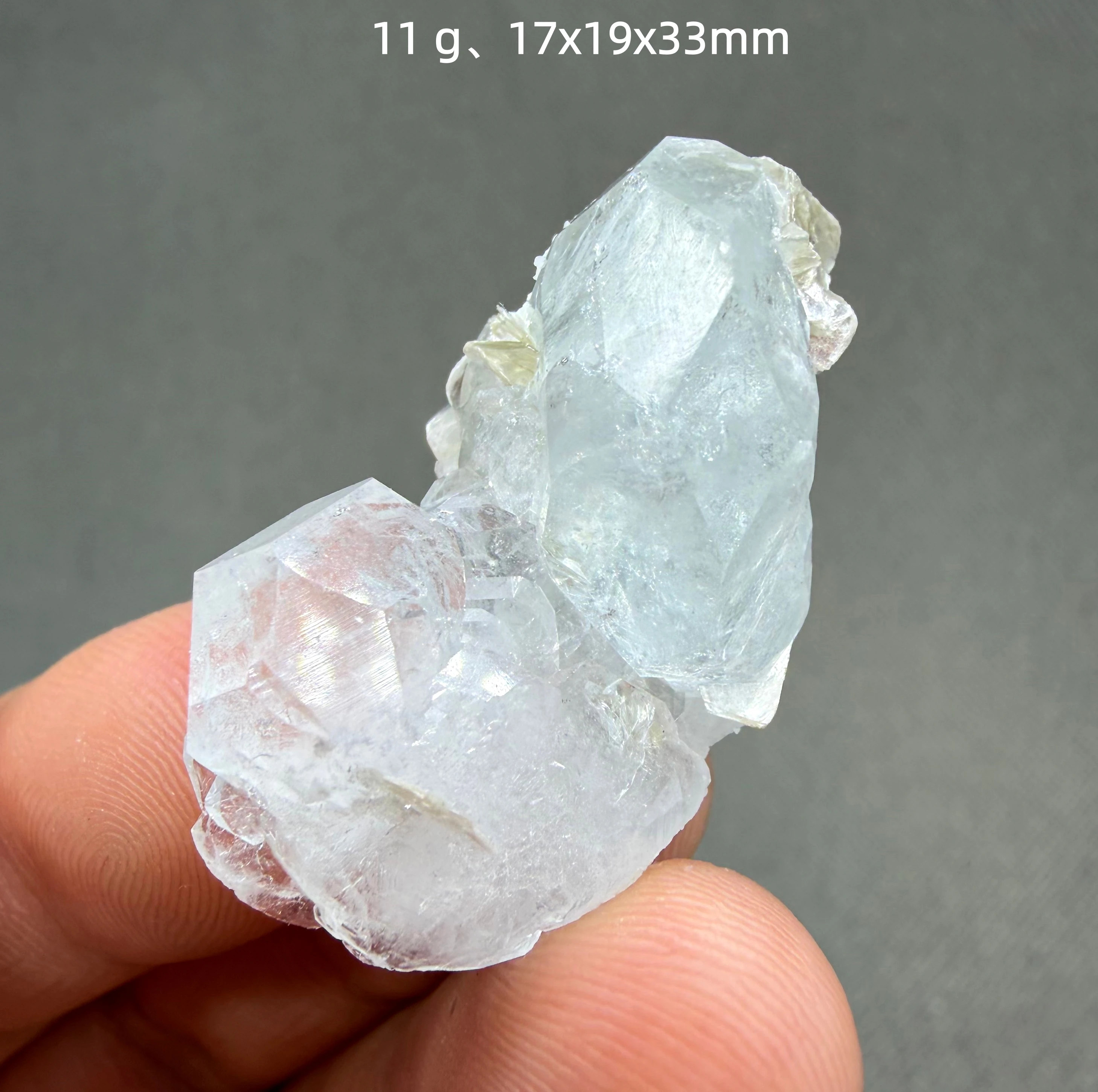 Natural Aquamarine Crystal Cluster Pale Mineral Specimen Rare Collector