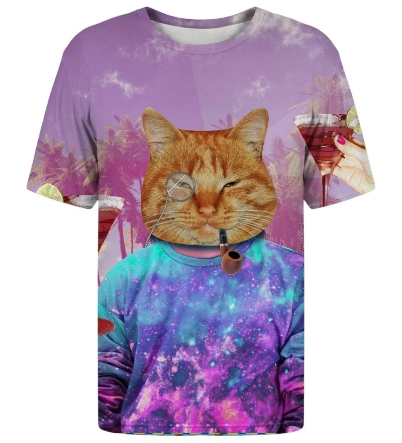 2026 Cat-themed T-shirts for Men and Women, Featuring A Cool Ginger-yellow Cat Wearing Glasses, A Surreal Pop Art Style Top.