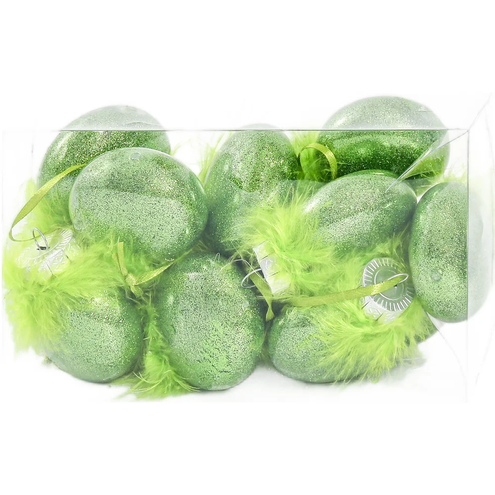 

Набор из 12 плоских шариков, подвесных пластиковых подвесок, украшений для рождественской елки из материала и европейского праздничного стиля