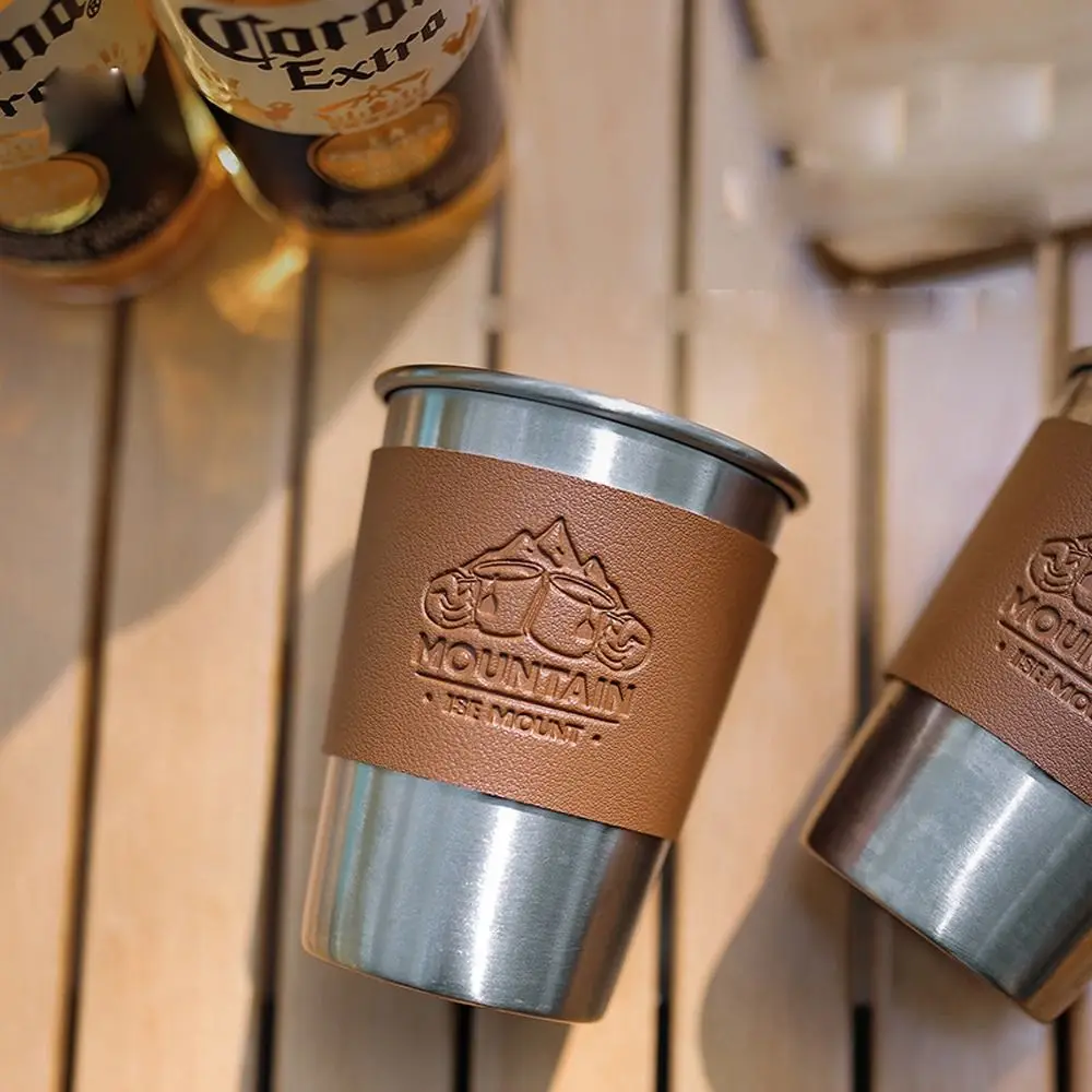 Portable Hot Resistant Heat Insulation Cover Water Cup Leather Cup Cover Cup Sleeve Stainless Steel Cup Sleeve Protective Cover