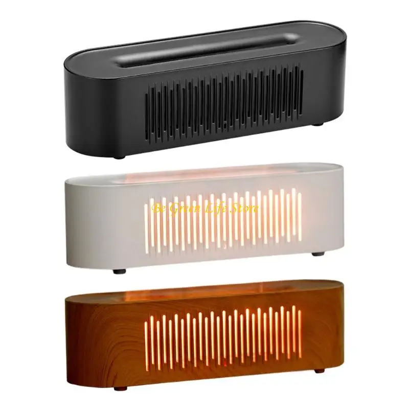 M7DF Simulated Flame Essential Oil Diffuser with 6 Color Light Flame Aromatic