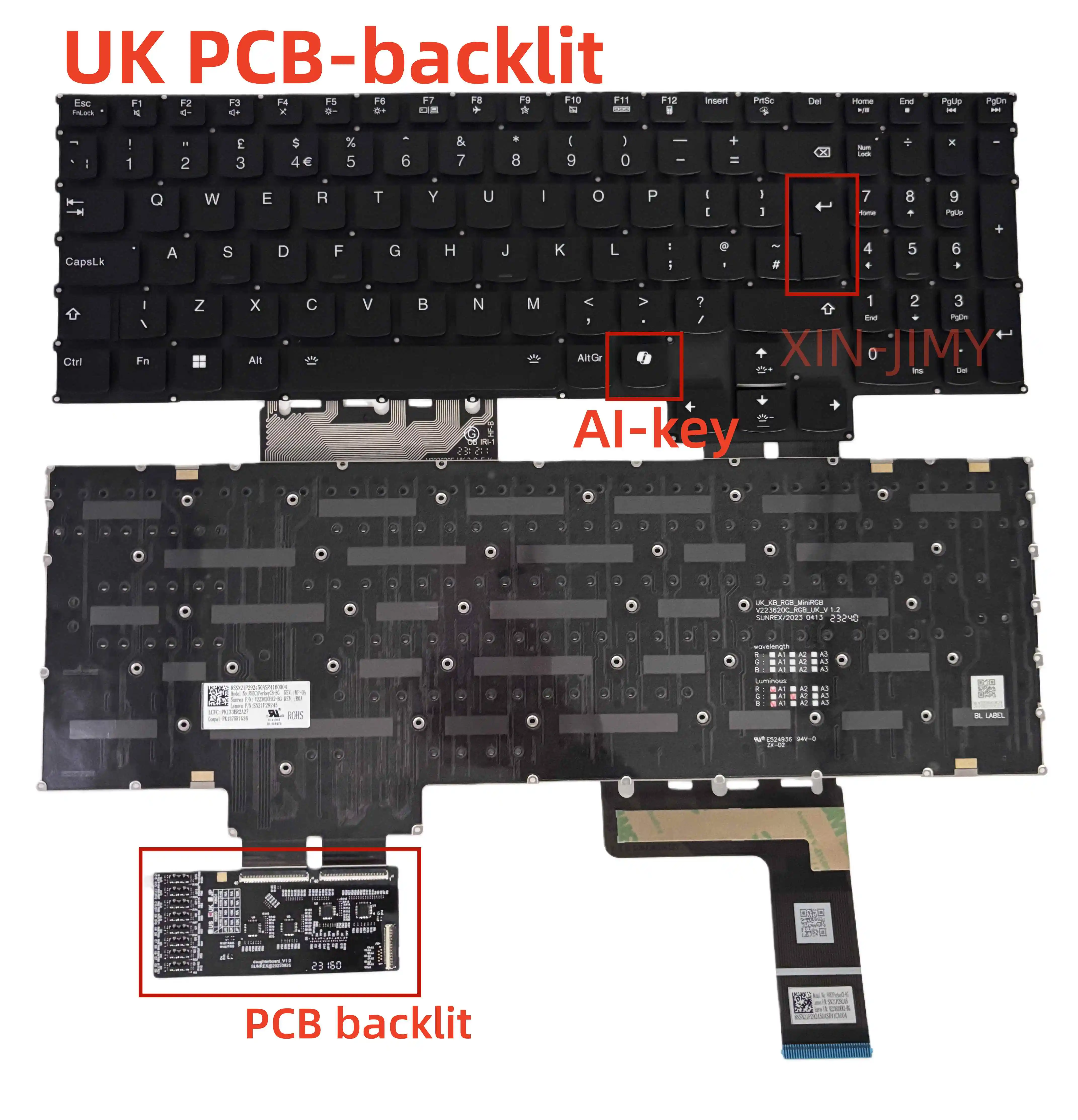 

PCB Backlit Keyboard For Lenovo Legion Slim 5-16IRH8 5-16APH8 LOQ 15ARP9 15AHP9 15IAX9 15IAX9 15IRX9 15IAX9I G5000 with AI Key