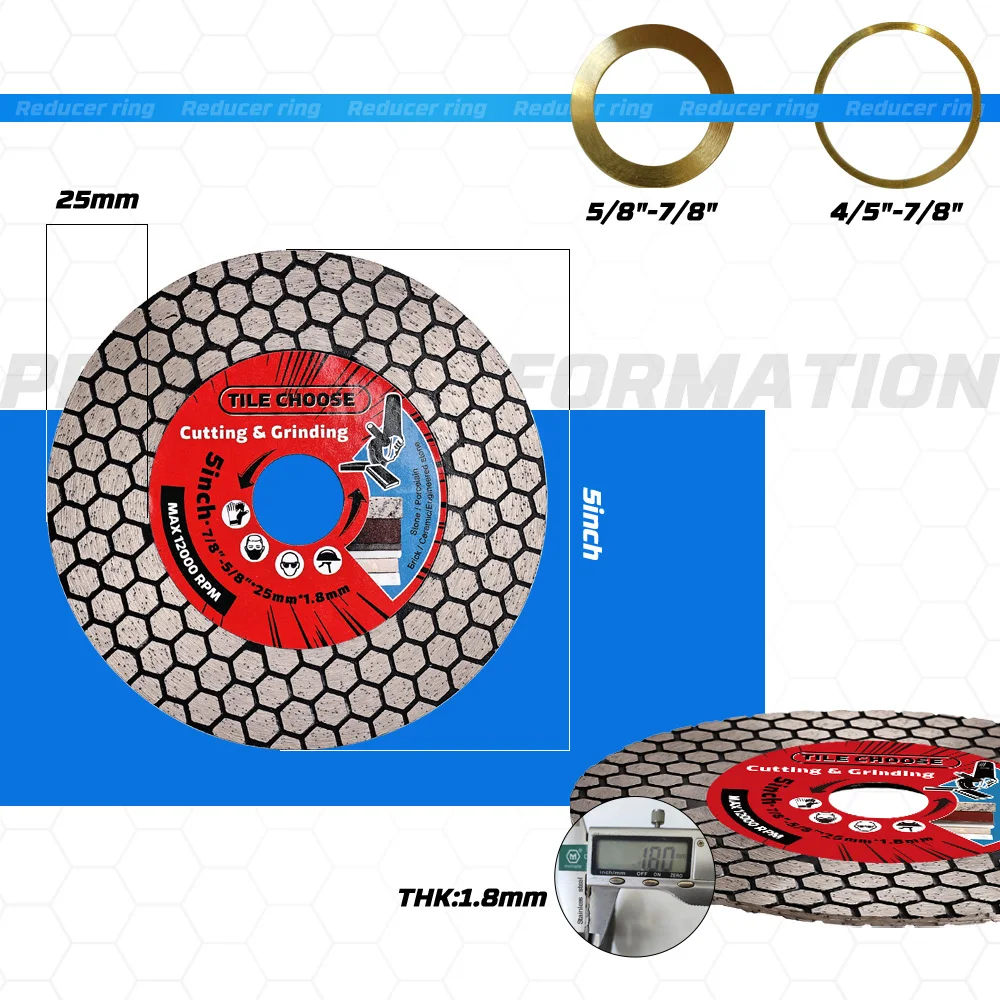 YIJING Super Diamond Tile Blade Diamond Cutting Disc Ceramic Tile Porcelain Marble Circular Saw Blade For Cutting Grinding Stone