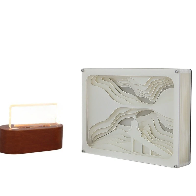 

Light and shadow paper carving lamp Wuchan bedroom bedside decoration DIY creative simple warm and romantic