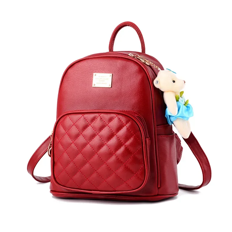 

Women's Backpack Fashion Girls School Bag High-quality Design Soft Leather Casual Simple Female Travel Bag Fashion School Bag