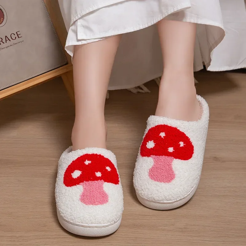 Zapatillas de casa mullidas para mujer, zapatos de Casa cómodos antideslizantes con plataforma, cálidos, kawaii, para interiores y exteriores, Invierno