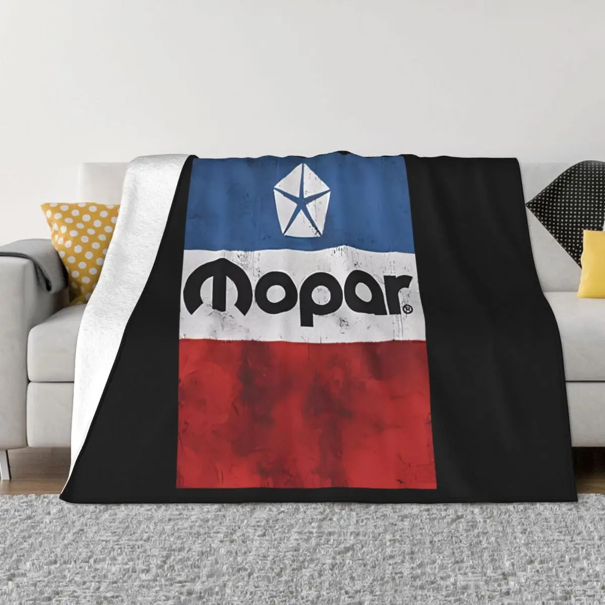 Personalizado Anime Jogue cobertor, Mopar Camiseta, Afligida Logo, Cama