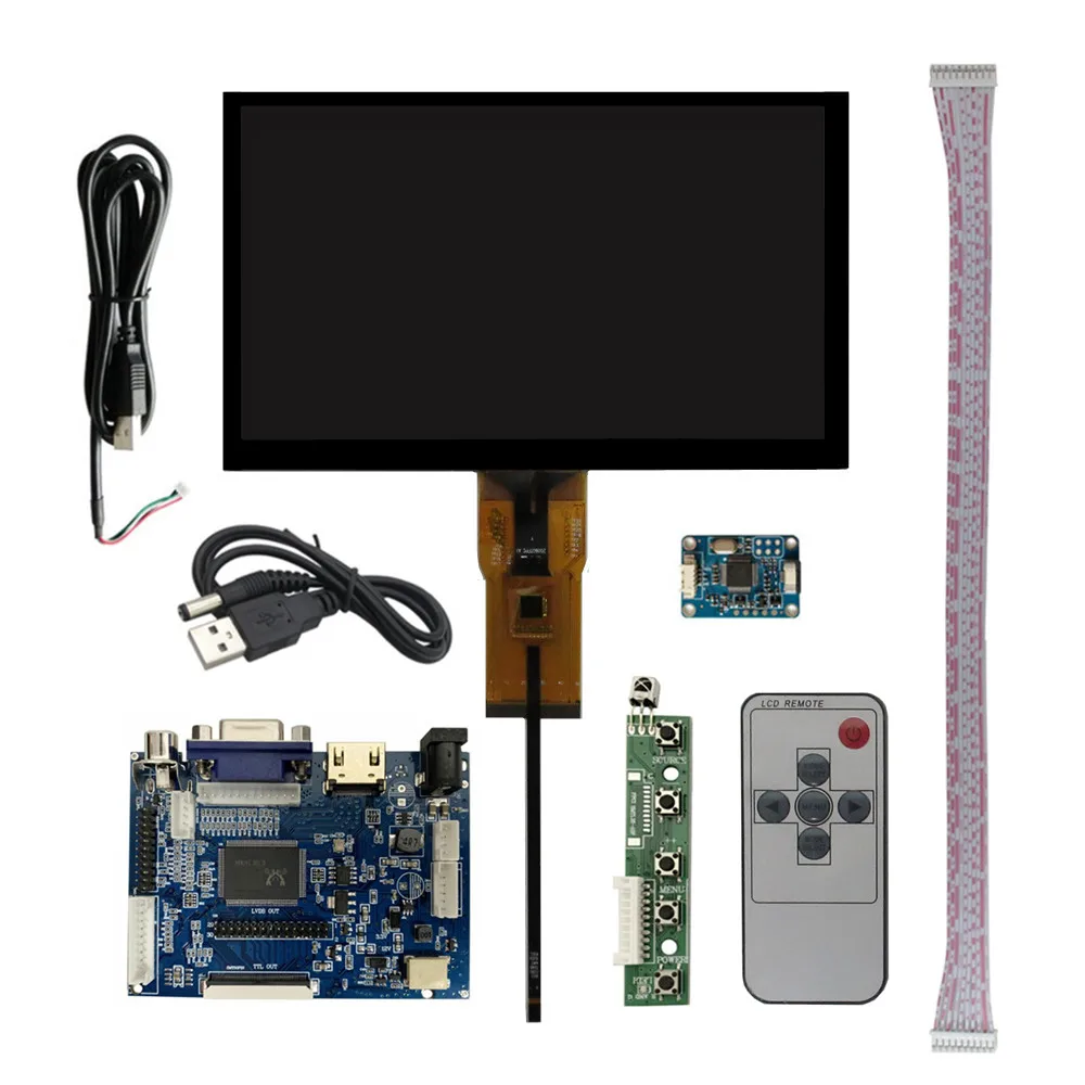 Pantalla LCD de 7 pulgadas para Raspberry Pi, placa de Control de Monitor, digitalizador con pantalla táctil, Compatible con HDMI, VGA