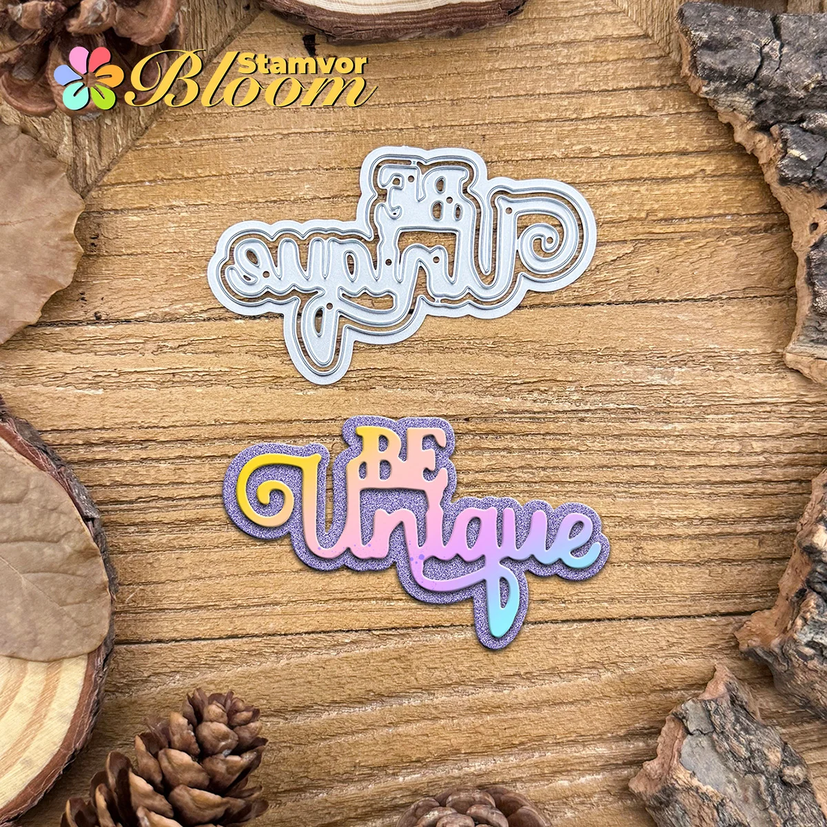 Schöne Schichten BE UNIQUE Words Title Metall-Stanzformen, Scrapbooking, dekorative Prägung