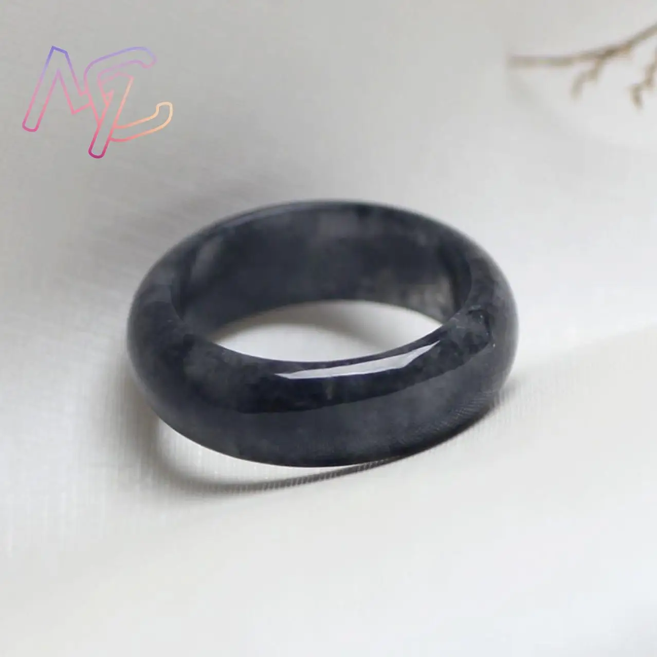 تميمة خاتم الجاديت المانمار الأسود منحوتة من الزمرد مجوهرات طبيعية أحجار كريمة من اليشم البورمي الحقيقي إكسسوارات مصممة أزياء فاخرة