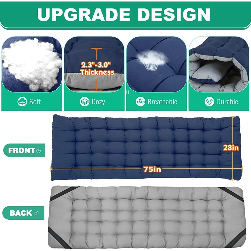 Lettino per adulti portatile con materasso, letto da esterno pieghevole per il campeggio, lettino da campeggio comodo e compatto per adulti