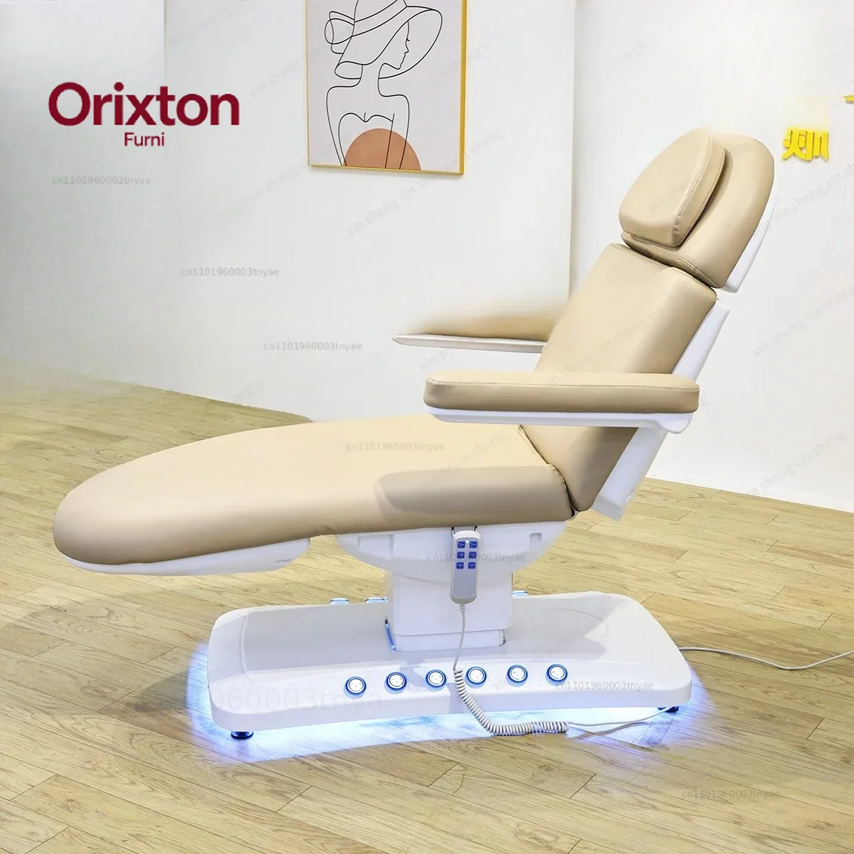 Push-button Control Electric Lifting Adjustment Integrated Bed and Chair Beauty Salon Nursing Service Furniture