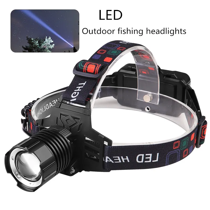 LED Portable USU Charging Waterproof Multi functional Fishing Headlight Outdoor Camping Lighting Fishing Gear Accessories