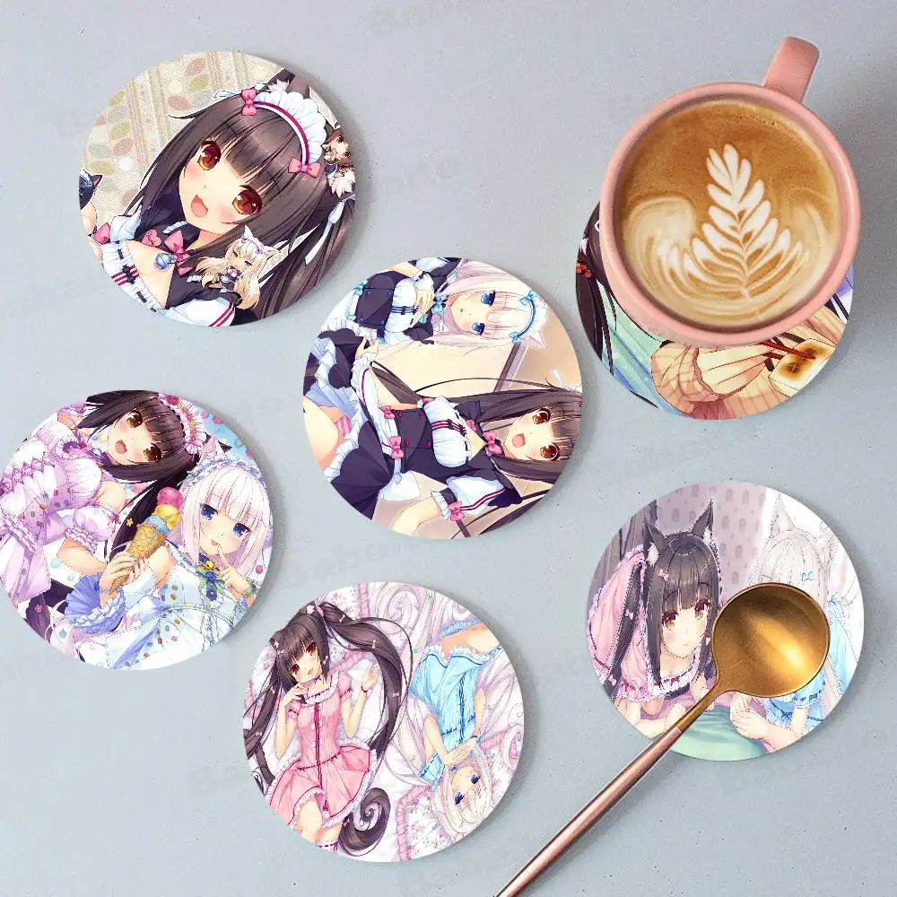 

Набор подставок для чашек Nekopara Classic Vintage из дерева – термостойкие, для чая и кофе, декор для дома и кафе, праздничный подарок