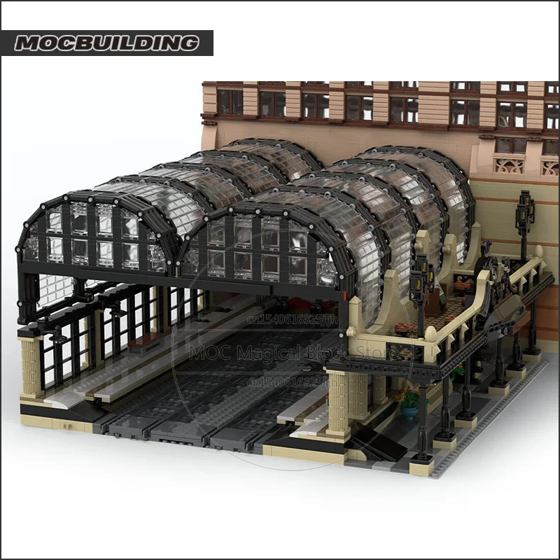 Studgate Terminus MOC Blocks Building Train Terminal Model Station City Architecture Technology Bricks Collection Toy Xmas Gifts