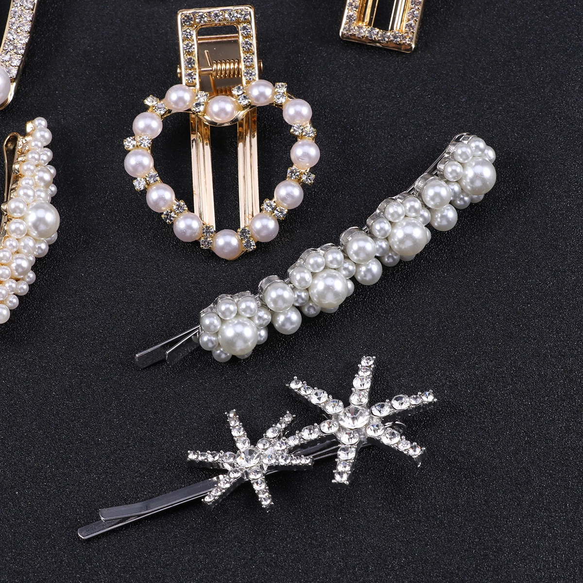 

9pcs Pearl Hair Clips Fashion Women Girls Barrettes Elegant Simple Design Matching Daily Outfits All Seasons Hair Accessories