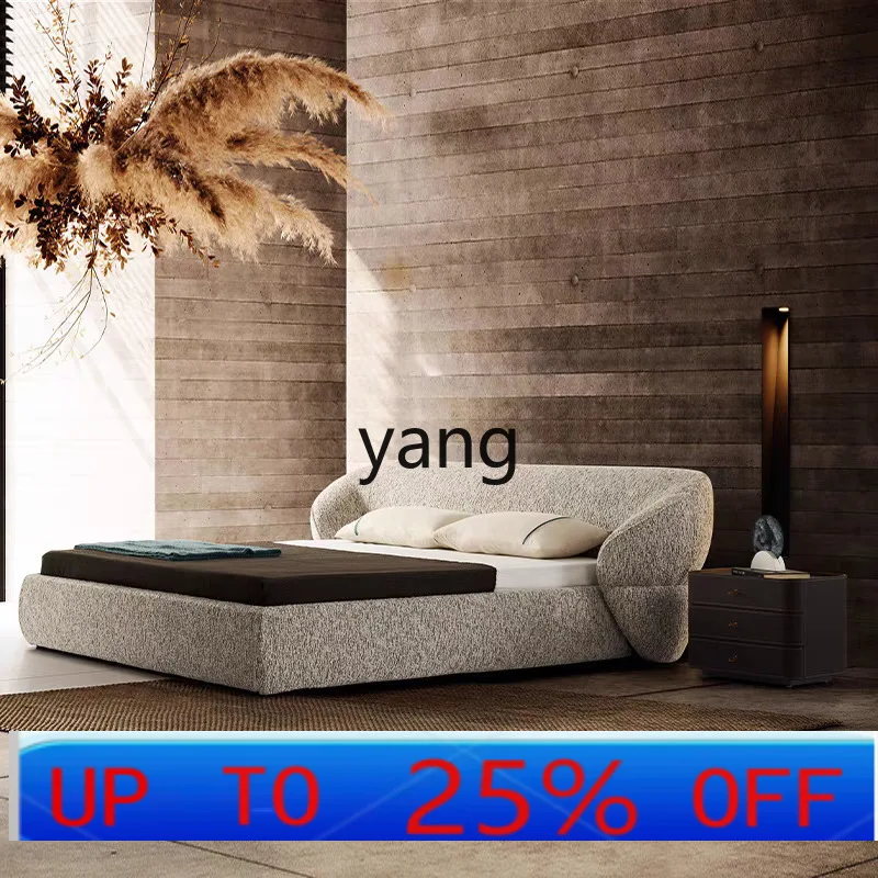 LTT Italian minimalist floor bed master bedroom high-end atmosphere modern light luxury fabric soft bed