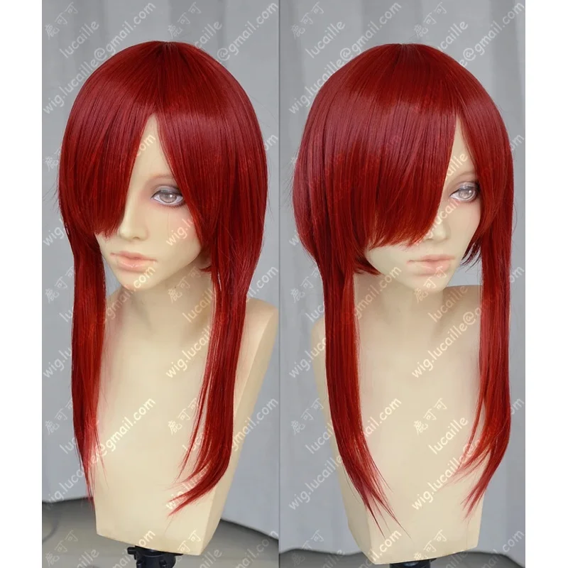 39 ''100 cm Lange Wijnrood Erza Scarlet Hittebestendige Paardenstaart Haar Anime Fairy Tail Cosplay Kostuum Pruik Gratis pruik Cap