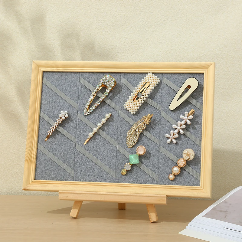 Advanced minimalist modern style solid wood hair clip display stand [bracket style]