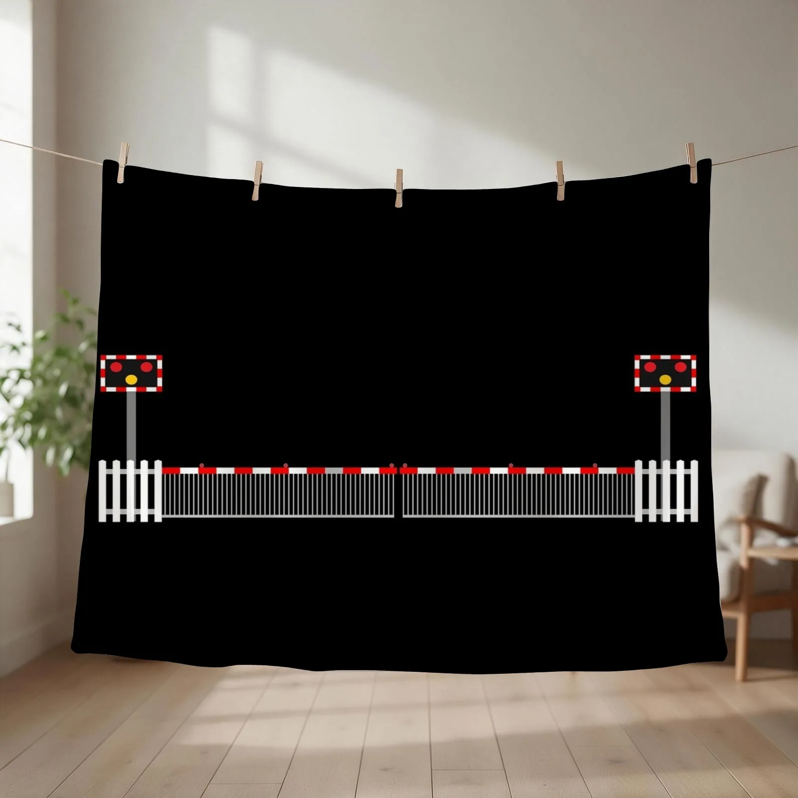 UK RAILWAY LEVEL CROSSING Throw Blanket couch cozy soft plush fuzzy picnic outdoor blanket