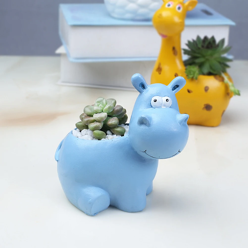 

Giraffe Animal Resin Flower Pots Pot Cartoon Planter Resin Desktop Succulent Pots Home Decor Planters